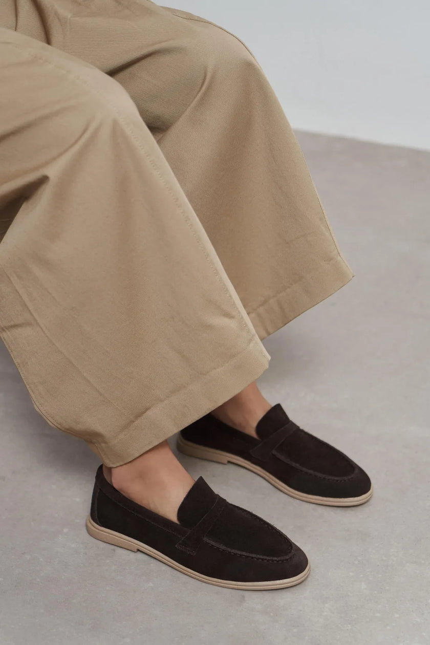 BERY Bitter Coffee Suede Genuine Leather Women’s Loafer