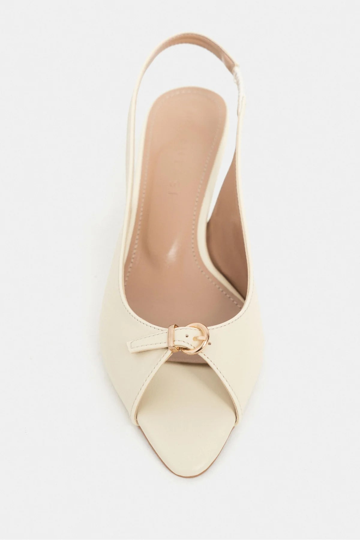 RONE Butter Yellow Matte Pointed Toe Open Front Buckle Women’s Shoes