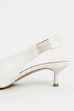 LUNIX Pearl Matte Pointed Toe Slingback Women’s Thin Heel Shoes