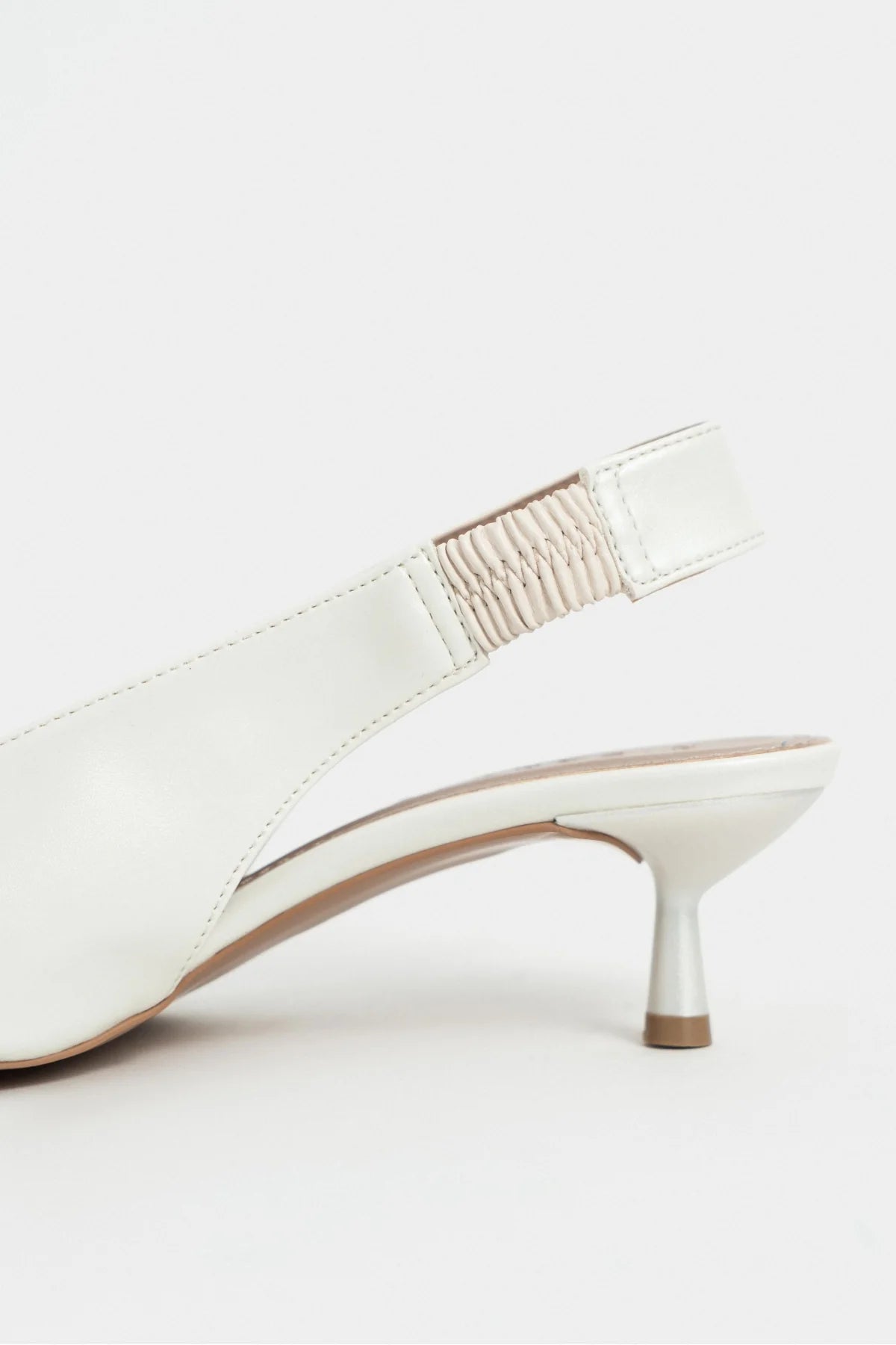 LUNIX Pearl Matte Pointed Toe Slingback Women’s Thin Heel Shoes