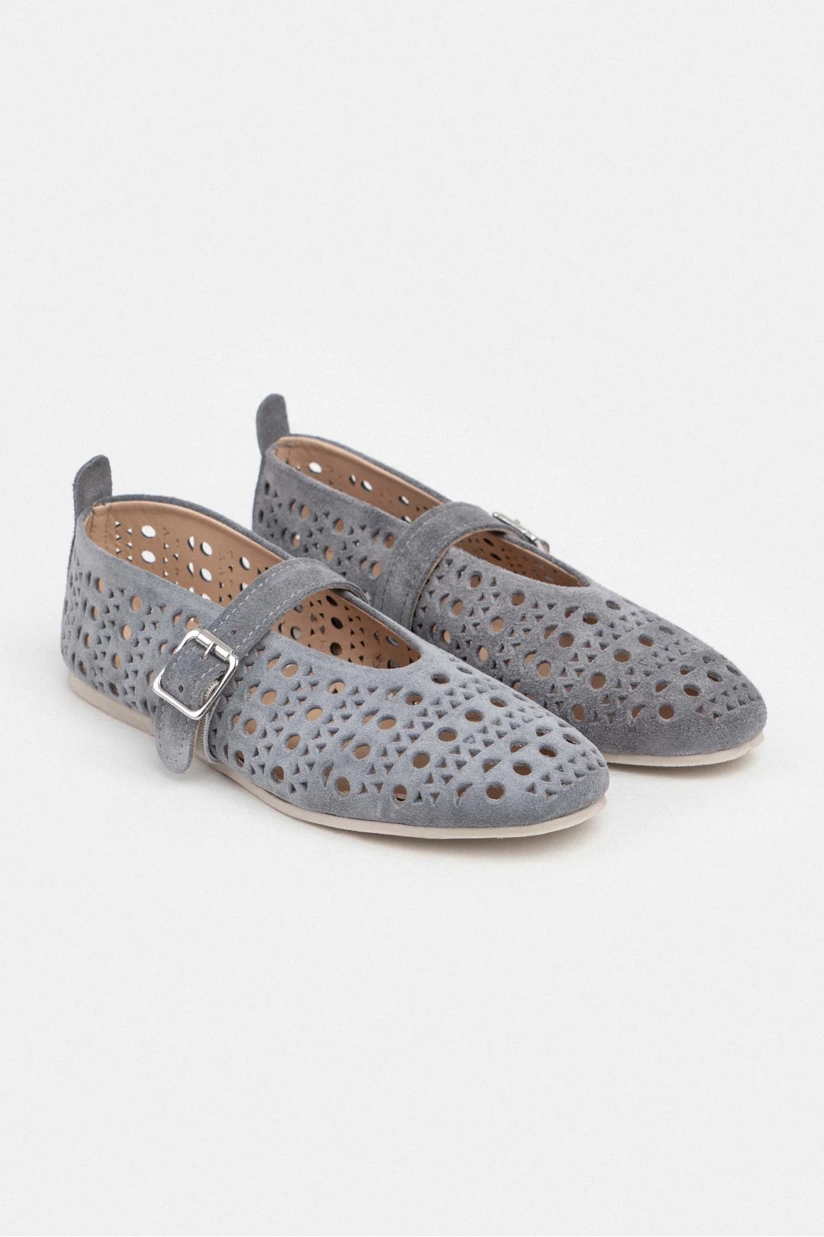 PATTER STONE SUEDE STUDDED GENUINE LEATHER BUCKLE DETAIL FLAT SOLE WOMEN'S BALLERINA | Flats | FOOTWEAR | Loafers PATTER STONE SUEDE STUDDED GENUINE LEATHER BUCKLE DETAIL FLAT SOLE WOMEN'S BALLERINA | Flats | FOOTWEAR | Loafers