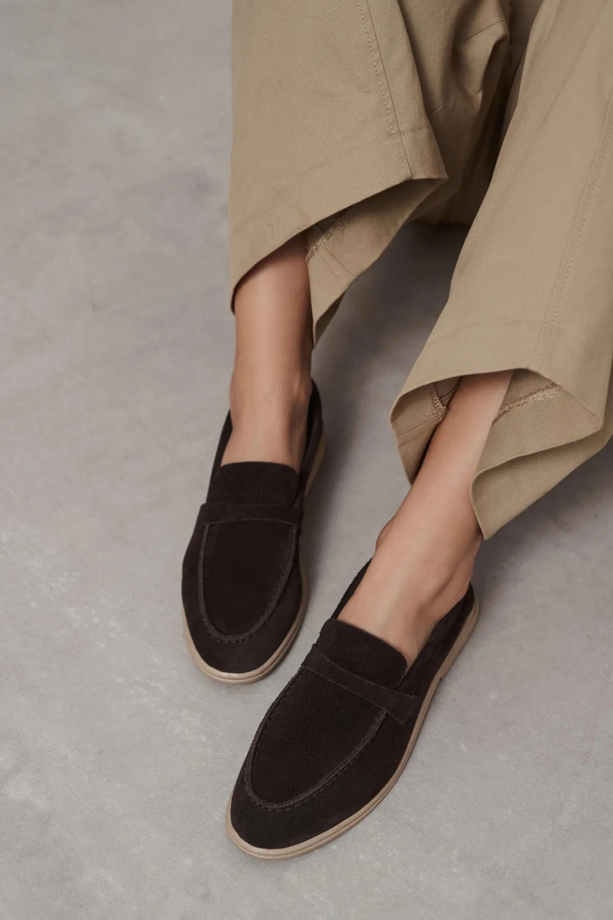 BERY Bitter Coffee Suede Genuine Leather Women’s Loafer