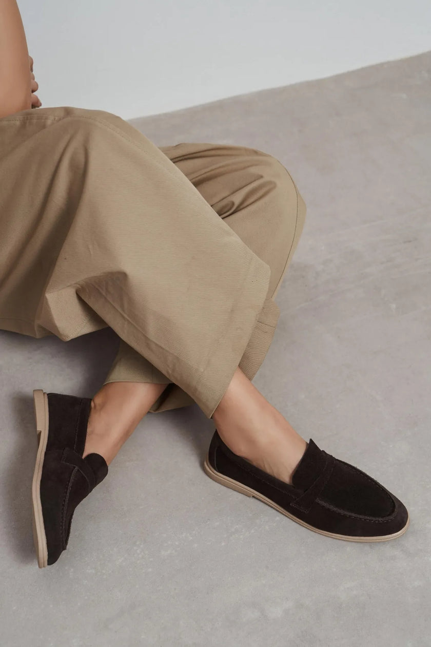 BERY Bitter Coffee Suede Genuine Leather Women’s Loafer