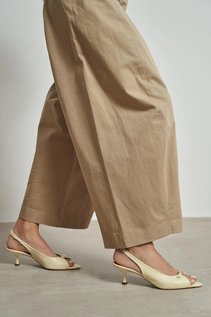 RONE Butter Yellow Matte Pointed Toe Open Front Buckle Women’s Shoes