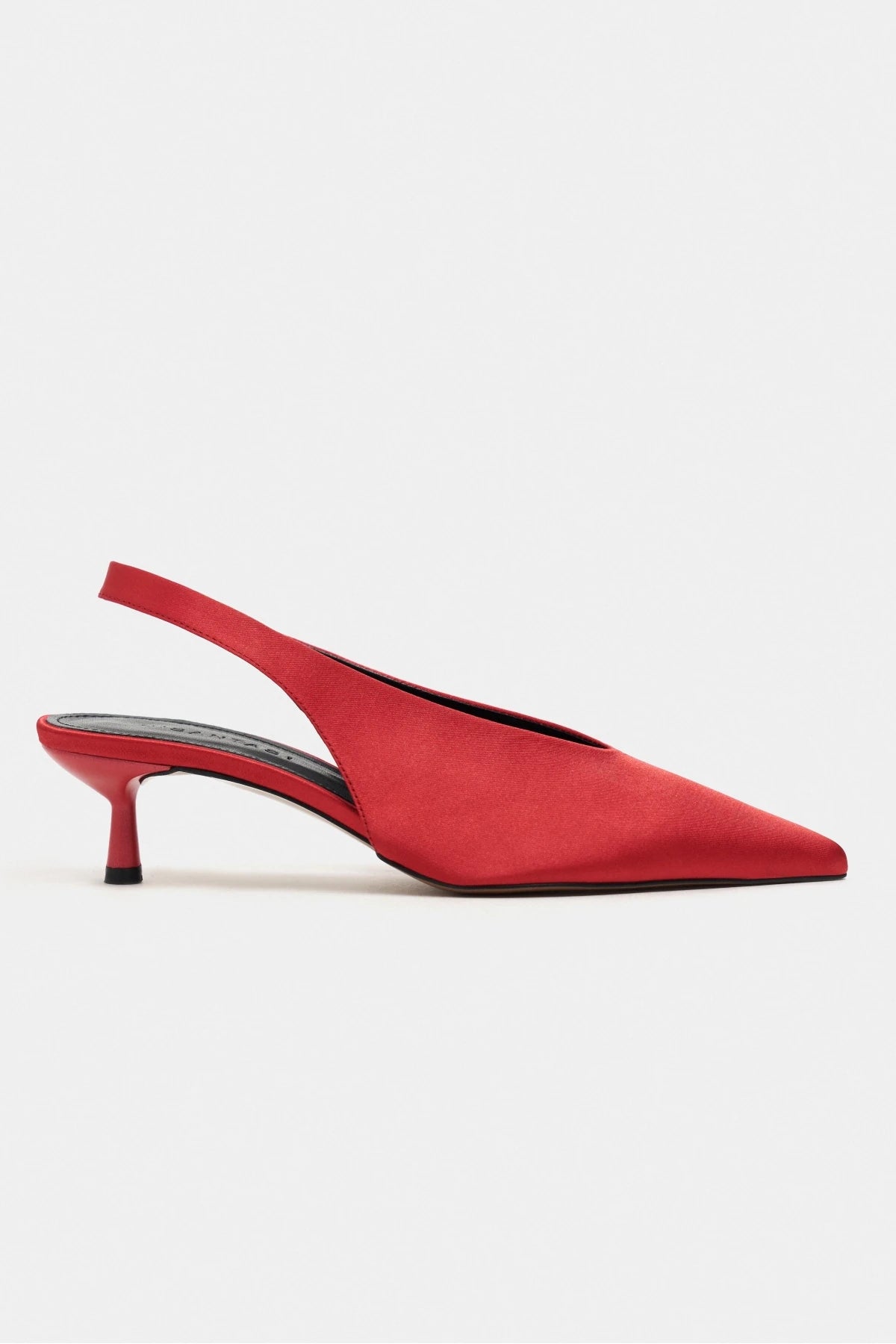 WILSON Red Satin Neoprene Slingback Women’s Heels