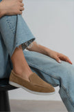 VAYNE Rome Beige Genuine Leather Flat Women’s Ballet Flats