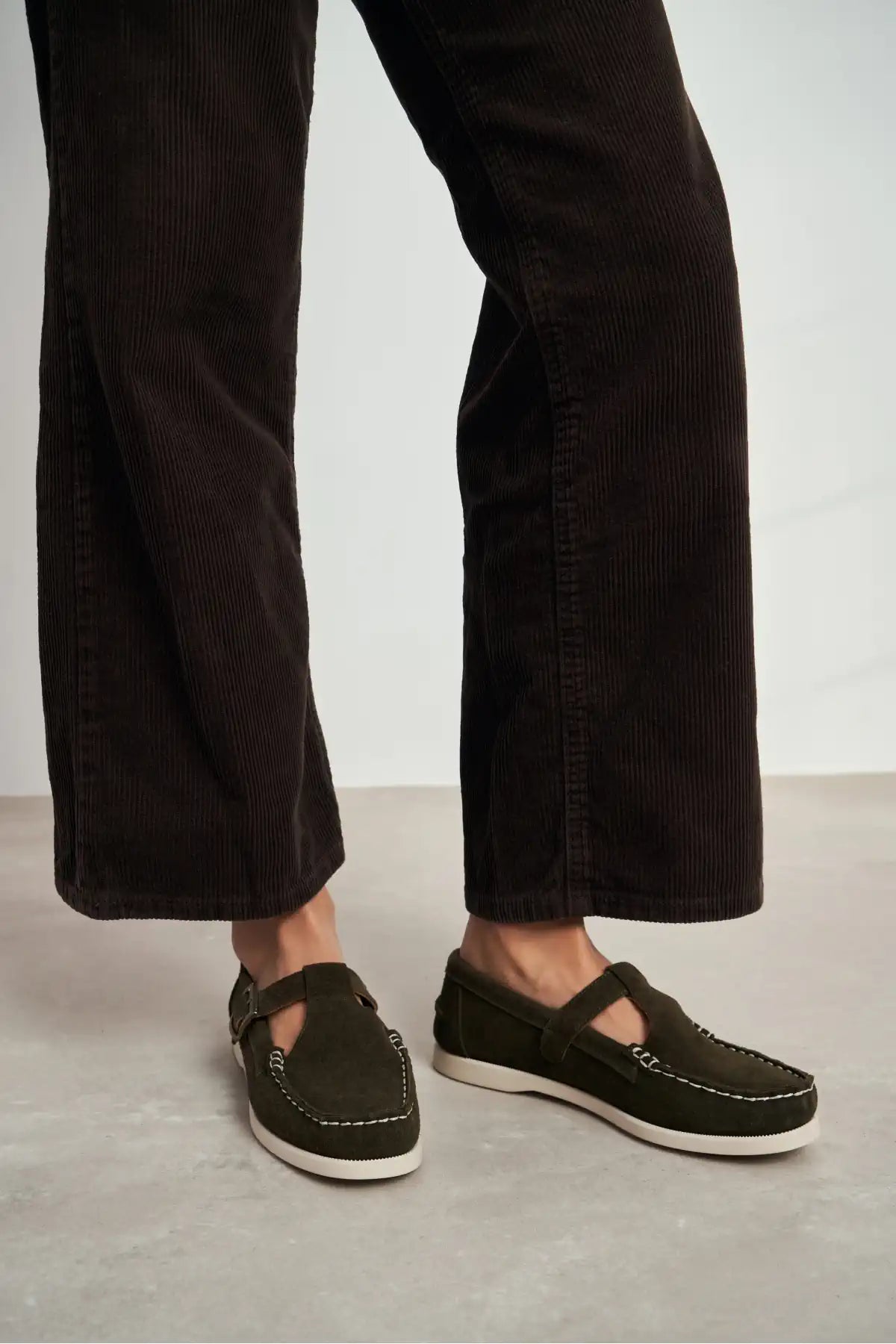 GAVİN KHAKI FLAT SOLE BUCKLE DETAIL WOMEN'S BALLERINA SHOES