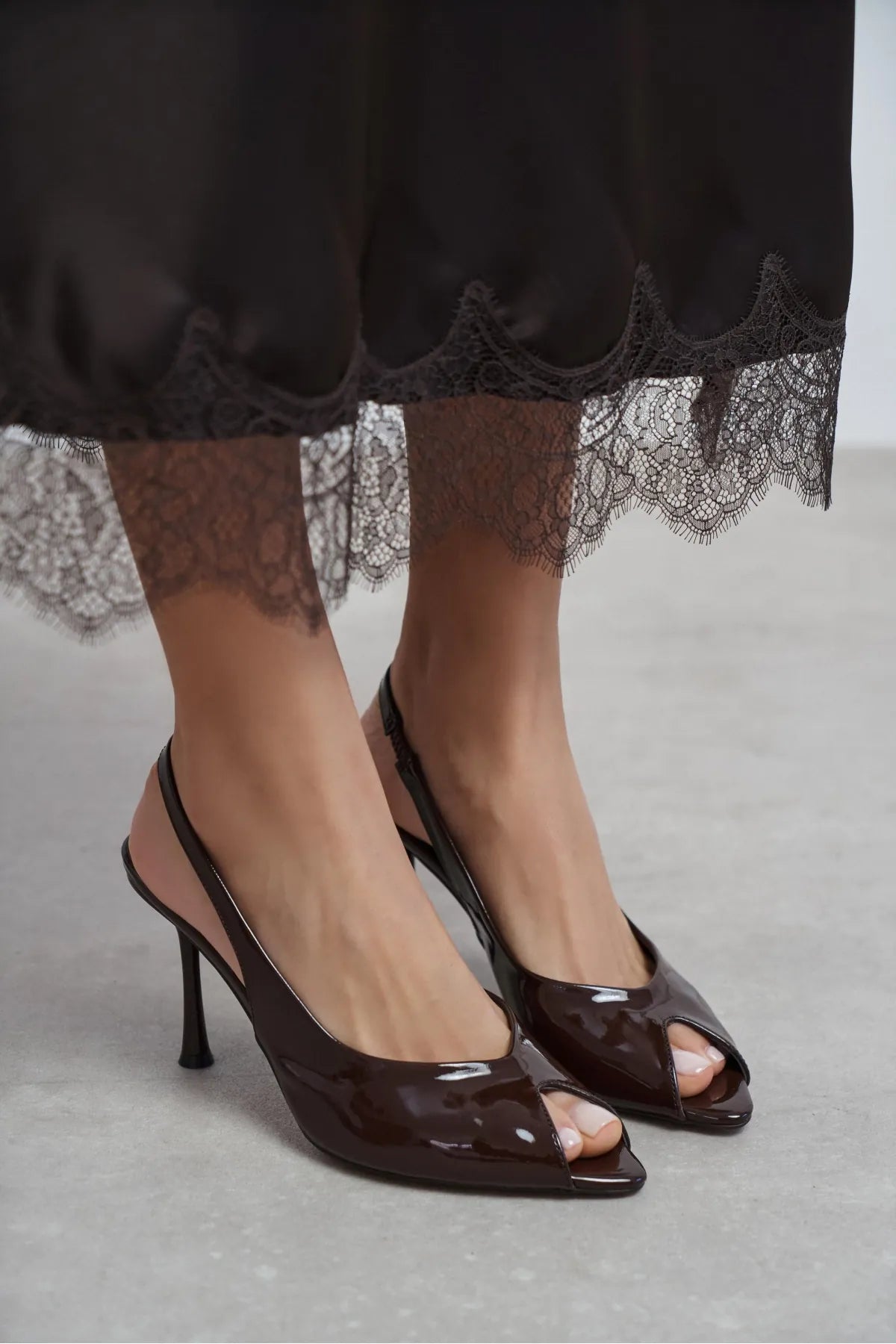 BETTY Coffee Patent Open-Toe Women’s Heels | FOOTWEAR | Heels | Lebbse BETTY Coffee Patent Open-Toe Women’s Heels | FOOTWEAR | Heels | Lebbse