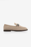 MENIVA Beige Suede Stone Detail Women’s Loafers