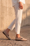 MENIVA Beige Suede Stone Detail Women’s Loafers