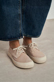 SPACE TEN GENUINE SUEDE LACE-UP CASUAL SNEAKER WOMEN'S SHOES