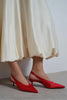 WILSON Red Satin Neoprene Slingback Women’s Heels