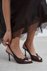 BETTY Coffee Patent Open-Toe Women’s Heels