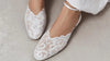 Tracy White Lace Detail Back-Strap Buckle Flat Sandals