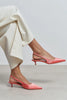 ROVIA Salmon Satin Pointed-Toe Thin Heel Women's Shoes
