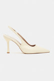 ELARA Butter Yellow Matte Slingback V-Vamp Pointed Toe Women’s Heels