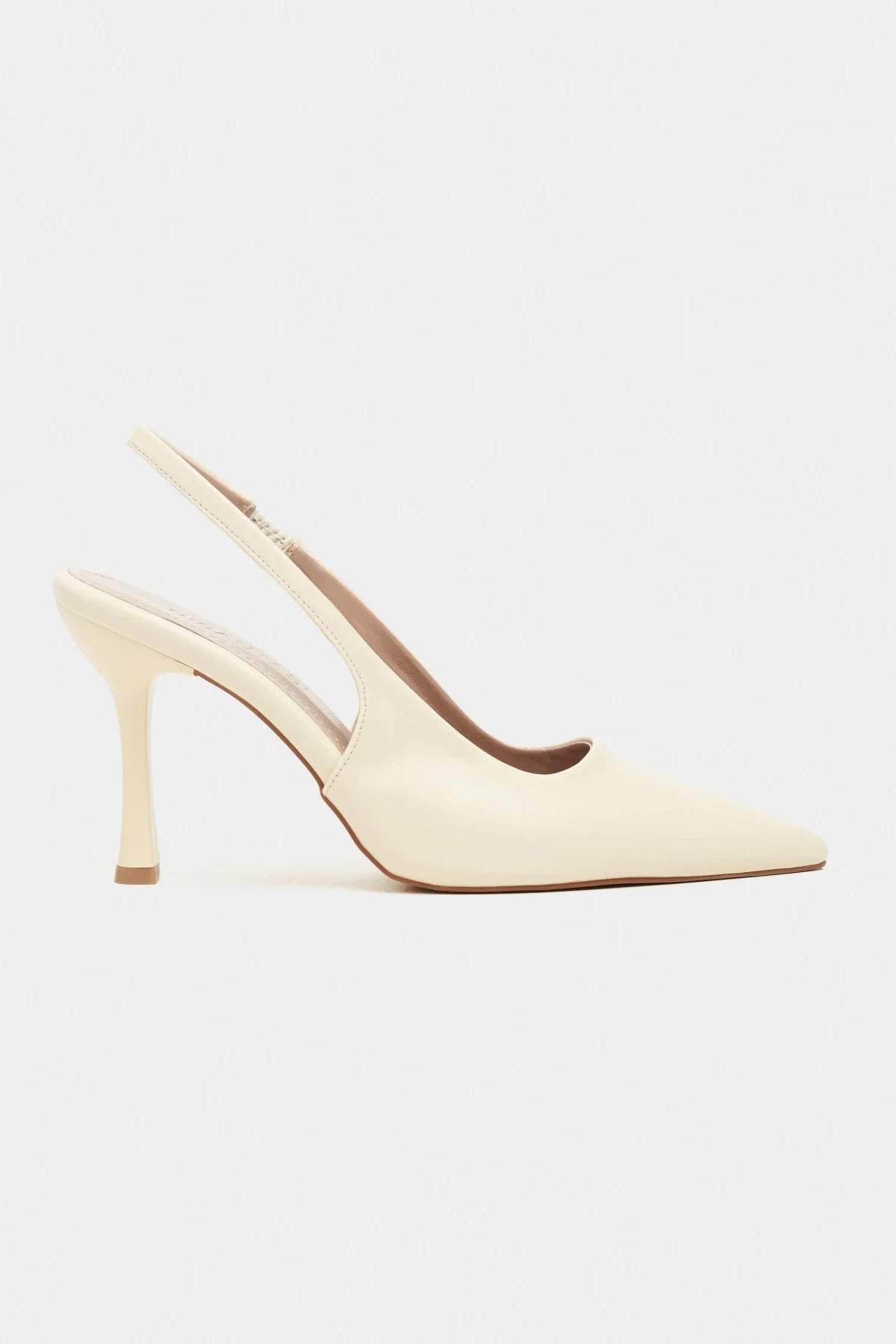 ELARA Butter Yellow Matte Slingback V-Vamp Pointed Toe Women’s Heels