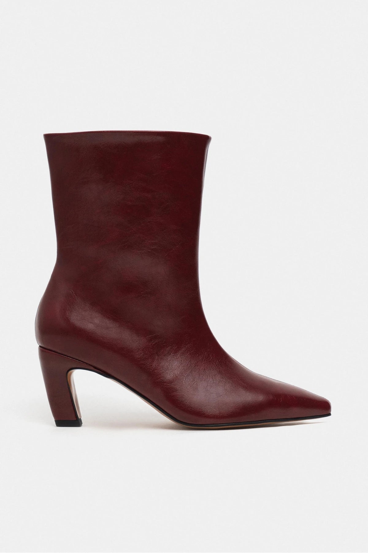 SHOWER BURGUNDY RUSTIC PATTERNED WOMEN'S HIGH-HEEL BOOTS