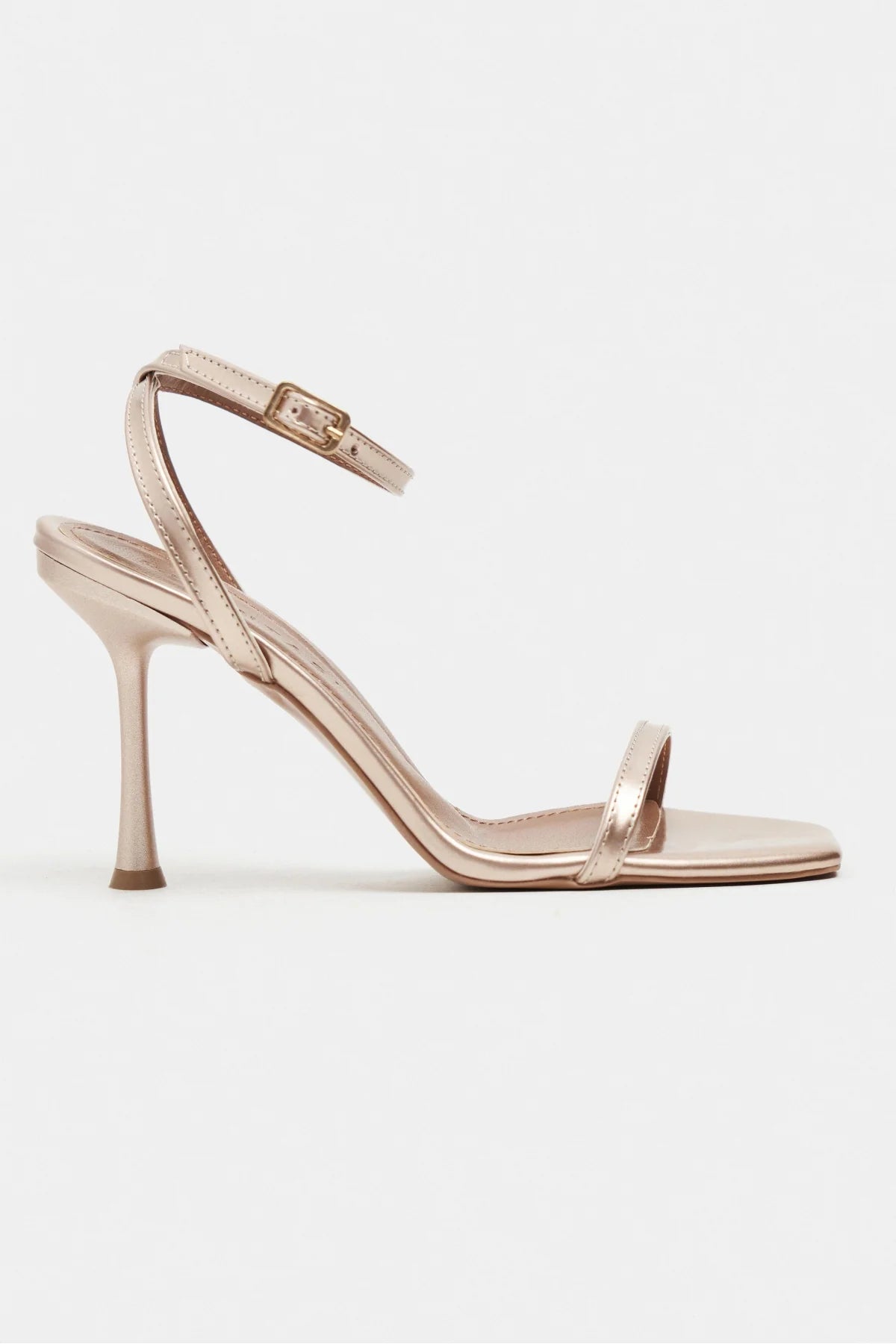 TAKI ROSE GOLD PATENT ANKLE STRAP DETAIL WOMEN’S HIGH HEELS