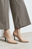 PALMA Nude Matte Stretch Pointed-Toe Ankle Boots – 8 cm Stiletto Heel