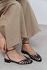 PIKA Black Metallic Buckle Detail Women’s Sandal Flats