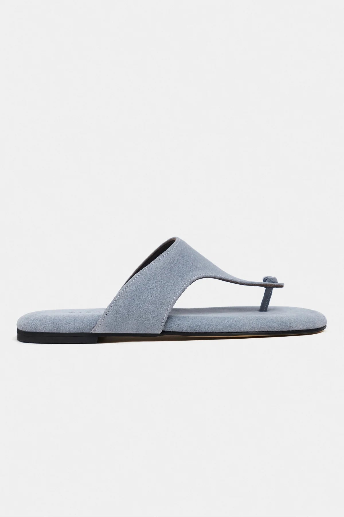 ALMIRA BABY BLUE SUEDE LEATHER WOMEN’S FLAT TOE-POST SLIPPERS