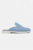 LETTY BABY BLUE GENUINE LEATHER LOAFER SLIPPERS