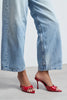 RENATA Red Patent Leather Pointed-Toe Mule Heels