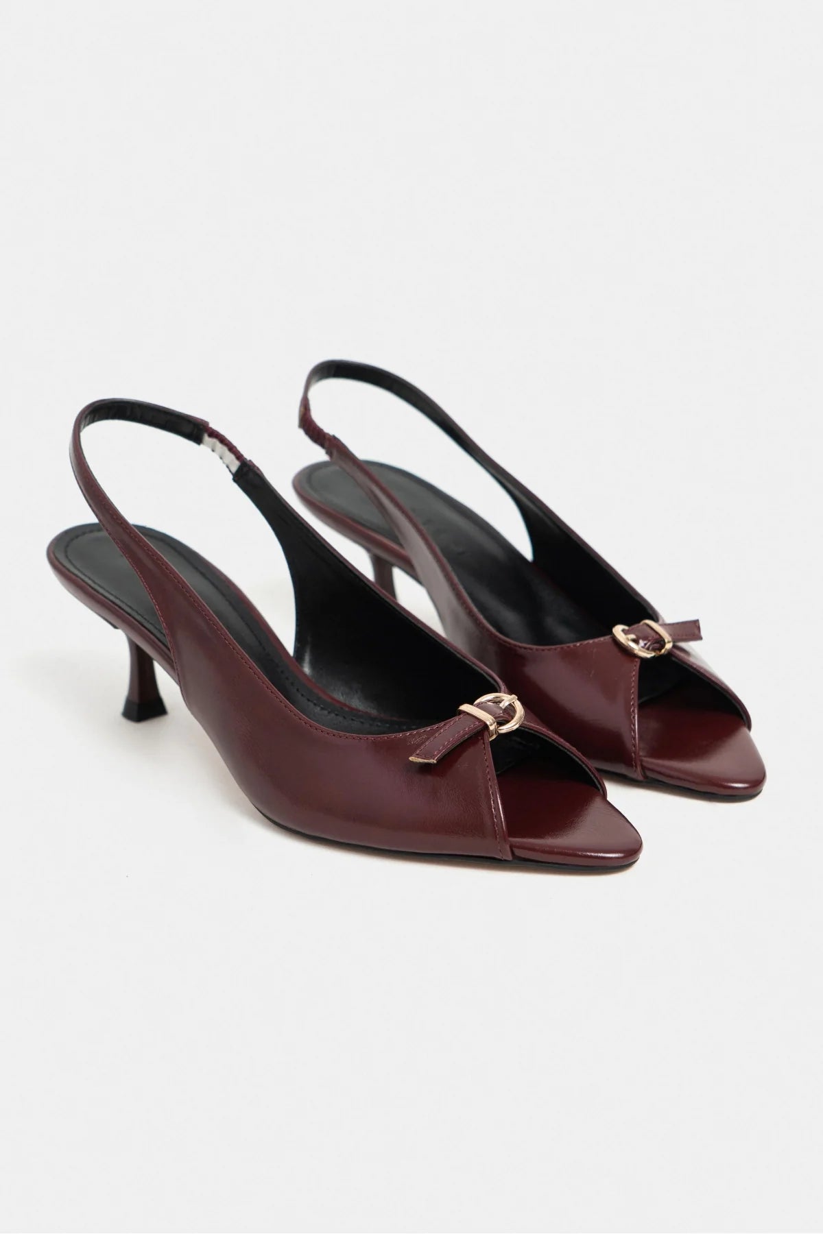 RONE Burgundy Rustic Pattern Pointed Toe Open Front Buckle Women’s Shoes | FOOTWEAR | Heels | Lebbse RONE Burgundy Rustic Pattern Pointed Toe Open Front Buckle Women’s Shoes | FOOTWEAR | Heels | Lebbse