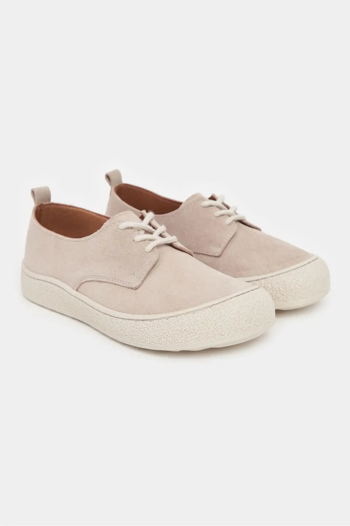 SPACE TEN GENUINE SUEDE LACE-UP CASUAL SNEAKER WOMEN'S SHOES
