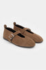 MERA TABA SUEDE BUCKLE DETAIL BUCKLE DETAIL FLAT SOLE WOMEN'S BALLERINA - PRE ORDER