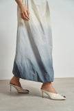 LILY Beige Pattern Asymmetric Open Front Back Women’s Heeled Slippers