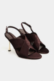 ZOYA Coffee Velvet Cross Strap Women’s Thin Heel Sandals