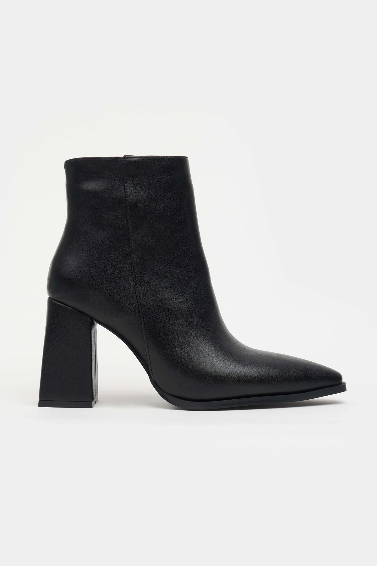 JUANITA BLACK MATTE ZIPPER DETAIL WOMEN'S HIGH-HEEL BOOTS | Boots | FOOTWEAR JUANITA BLACK MATTE ZIPPER DETAIL WOMEN'S HIGH-HEEL BOOTS | Boots | FOOTWEAR