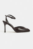 VELA Coffee Rustic Open Toe Ankle Strap Women’s Heel Shoes