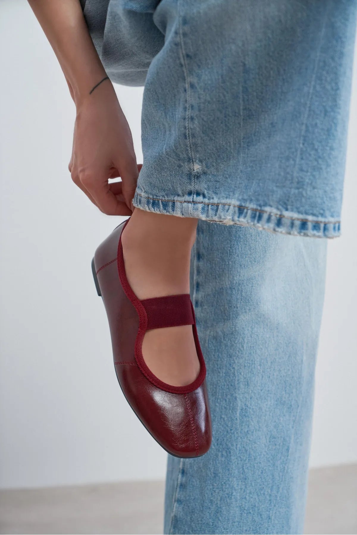 MORTY Burgundy Rustic Patterned Women’s Daily Ballet Flats with Strap Detail | Ballet Flats | FOOTWEAR | Lebbse MORTY Burgundy Rustic Patterned Women’s Daily Ballet Flats with Strap Detail | Ballet Flats | FOOTWEAR | Lebbse