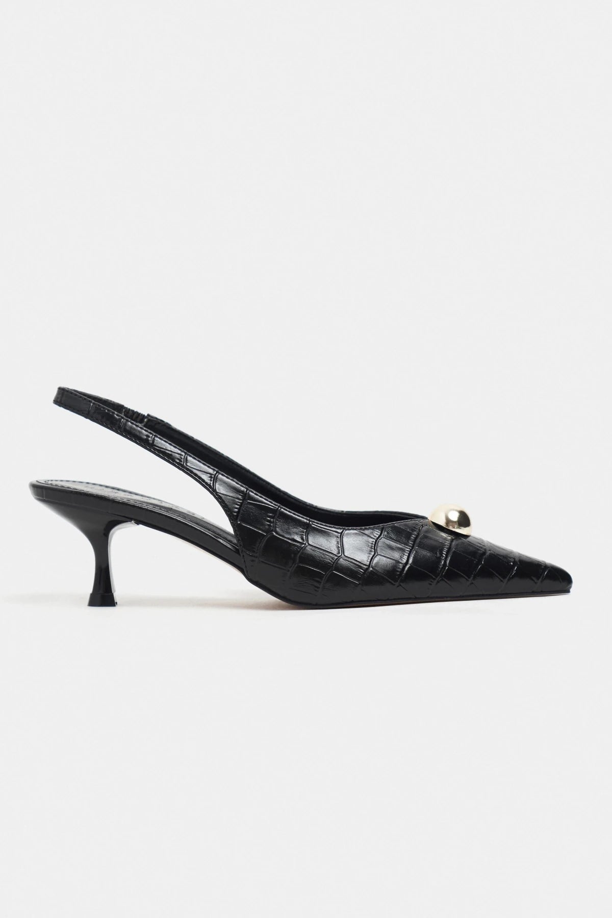 ALVERA Black Croco Texture Accessory Detail Pointed Toe Women’s Heel Shoes - Pre order | FOOTWEAR | Heels | Lebbse ALVERA Black Croco Texture Accessory Detail Pointed Toe Women’s Heel Shoes - Pre order | FOOTWEAR | Heels | Lebbse