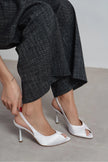BETTY Pearl Satin Open-Toe Women’s Heels