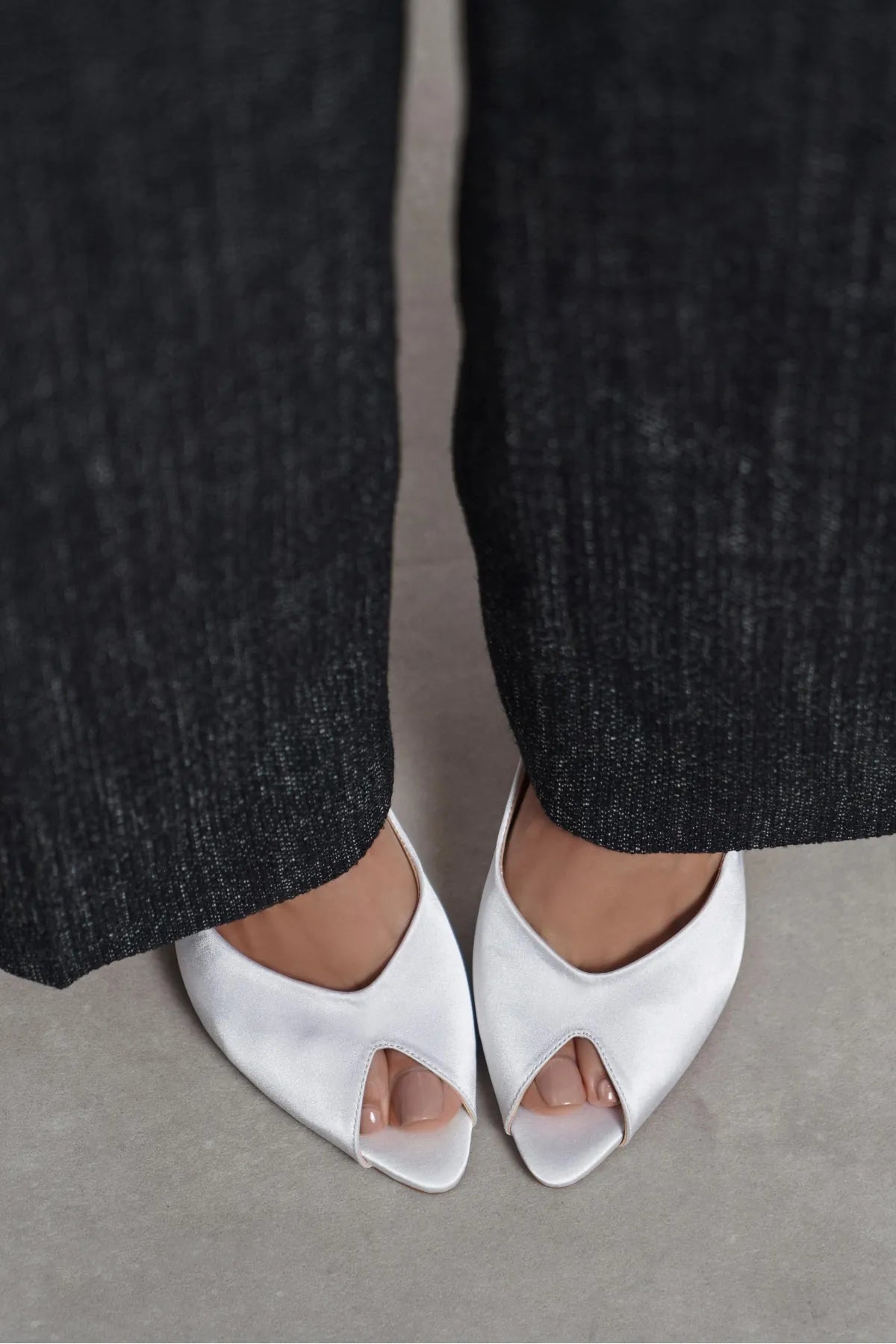 BETTY Pearl Satin Open-Toe Women’s Heels