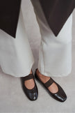 MORTY Coffee Rustic Patterned Women’s Daily Ballet Flats with Strap Detail