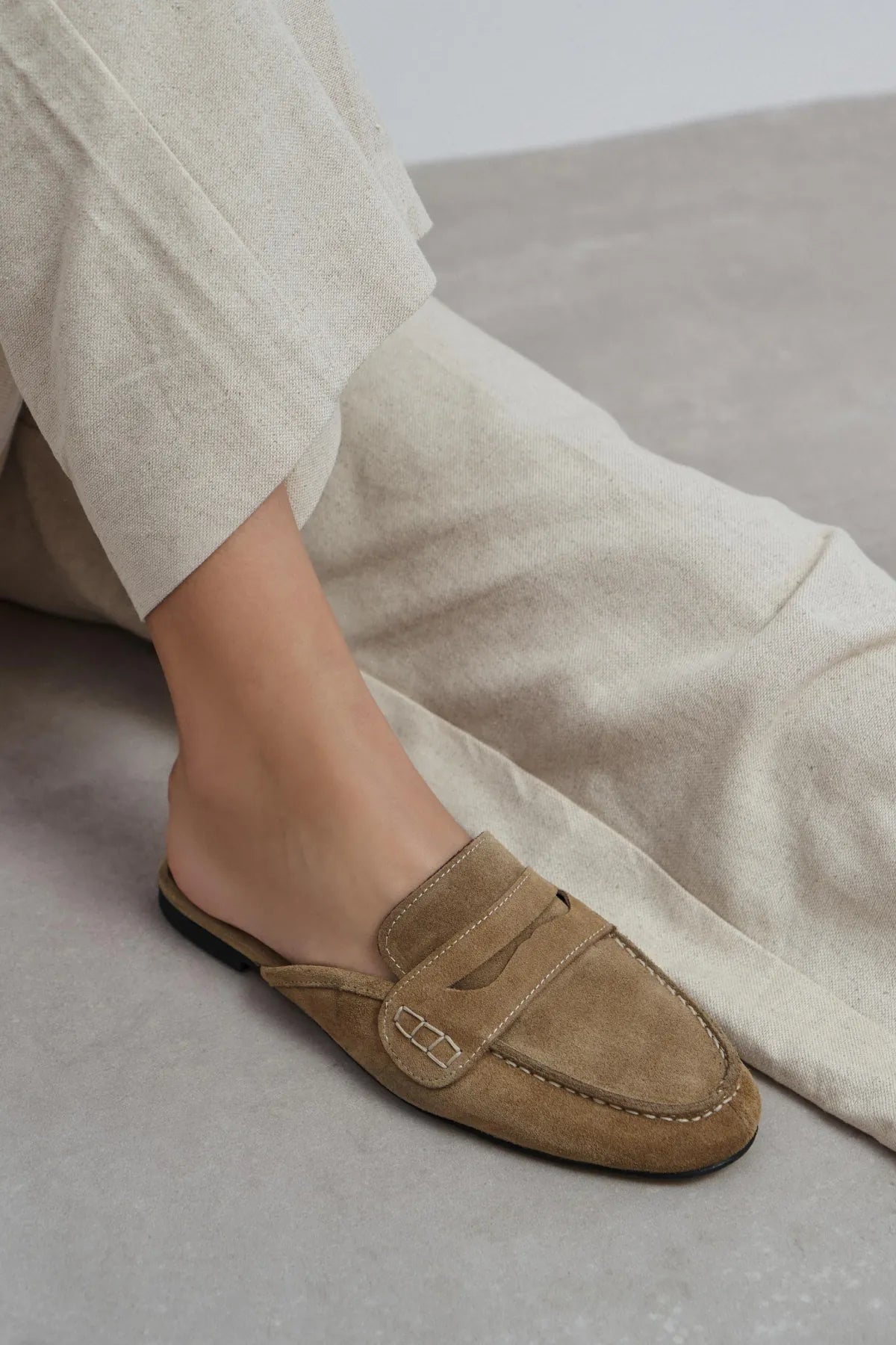 HARVEY Rome Beige Suede Women’s Loafer Mule Flats | FOOTWEAR | Slipper | Lebbse HARVEY Rome Beige Suede Women’s Loafer Mule Flats | FOOTWEAR | Slipper | Lebbse