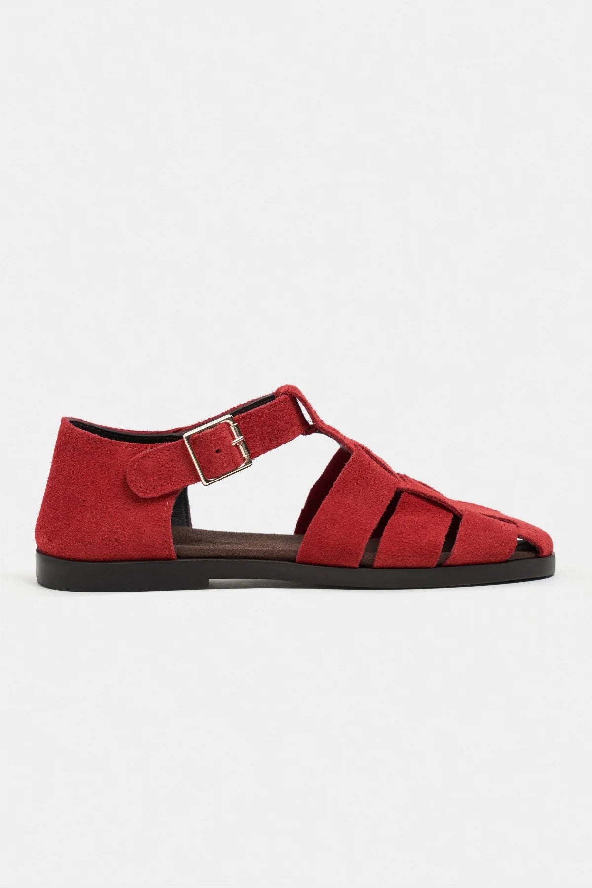 MARCEL Red Suede Genuine Leather Buckle Detail Women’s Flat Sandals | FOOTWEAR | SANDALET | Lebbse MARCEL Red Suede Genuine Leather Buckle Detail Women’s Flat Sandals | FOOTWEAR | SANDALET | Lebbse