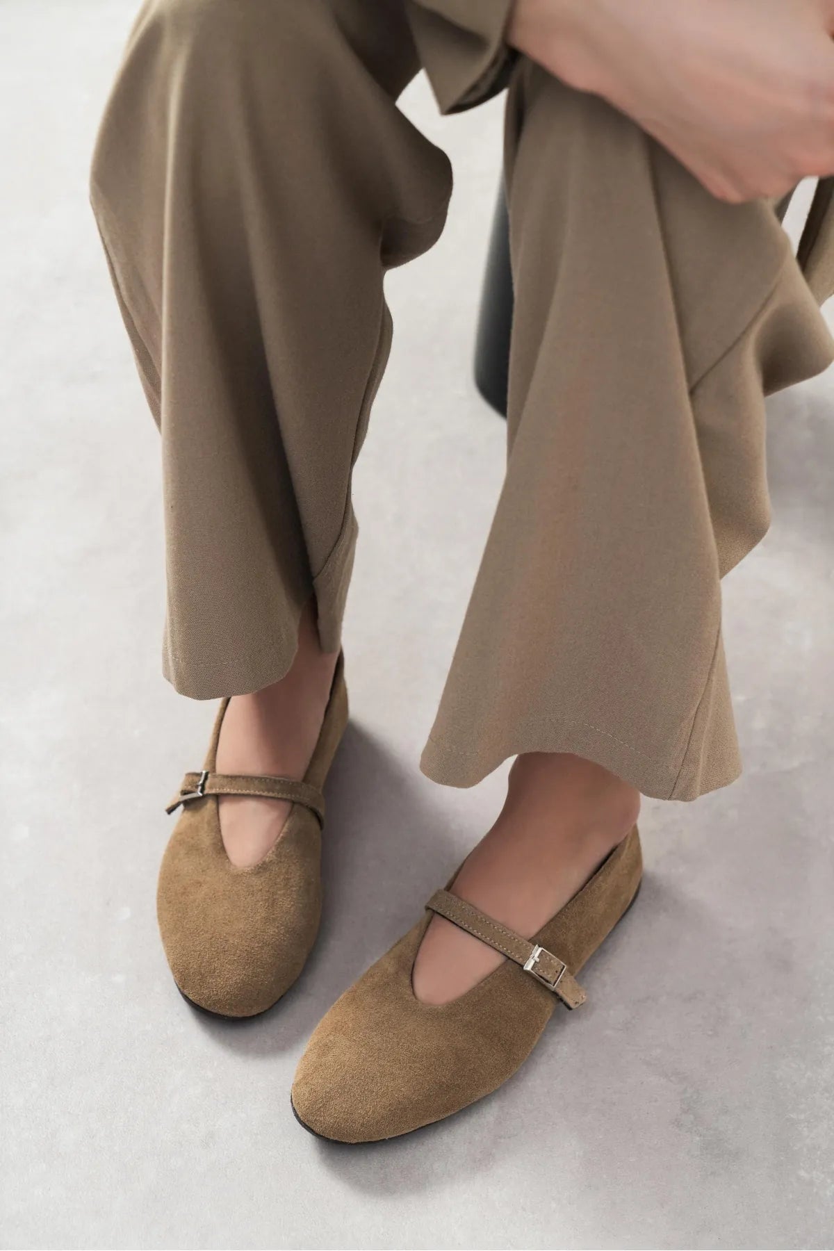MERA Rome Beige Suede Buckle Detail Genuine Leather Women’s Flat Ballet Shoes | Ballet Flats | FOOTWEAR | Lebbse MERA Rome Beige Suede Buckle Detail Genuine Leather Women’s Flat Ballet Shoes | Ballet Flats | FOOTWEAR | Lebbse