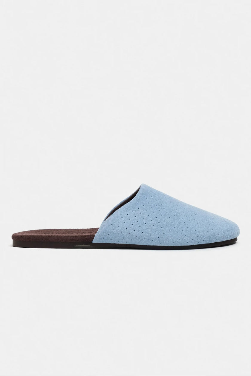 MODI BABY BLUE SUEDE LEATHER WOMEN’S CLOSED SLIPPERS