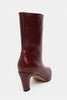 SHOWER BURGUNDY RUSTIC PATTERNED WOMEN'S HIGH-HEEL BOOTS