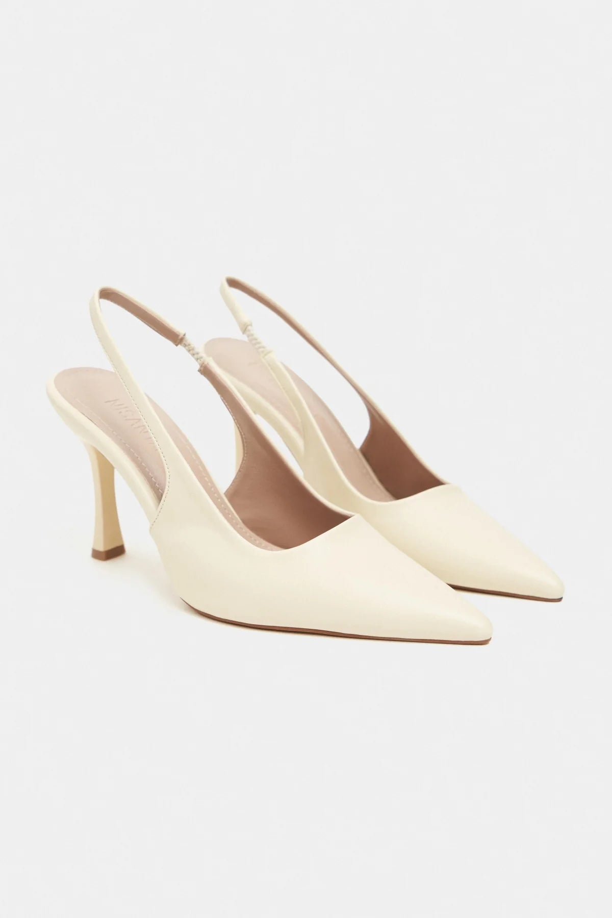 ELARA Butter Yellow Matte Slingback V-Vamp Pointed Toe Women’s Heels