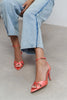 MONICA Salmon Satin Ankle Strap Detail Women’s Stiletto Heels