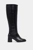 CHRISTA BLACK RASHEL RUSTIC PATTERNED BLUT-TOE WOMEN'S HIGH-HEEL BOOTS