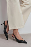 ALVERA Black Croco Texture Accessory Detail Pointed Toe Women’s Heel Shoes - Pre order