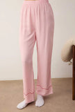Pink Plain Shally Woven Pajama Set